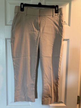 Maurices Light Beige Pinstripe Cropped Pants